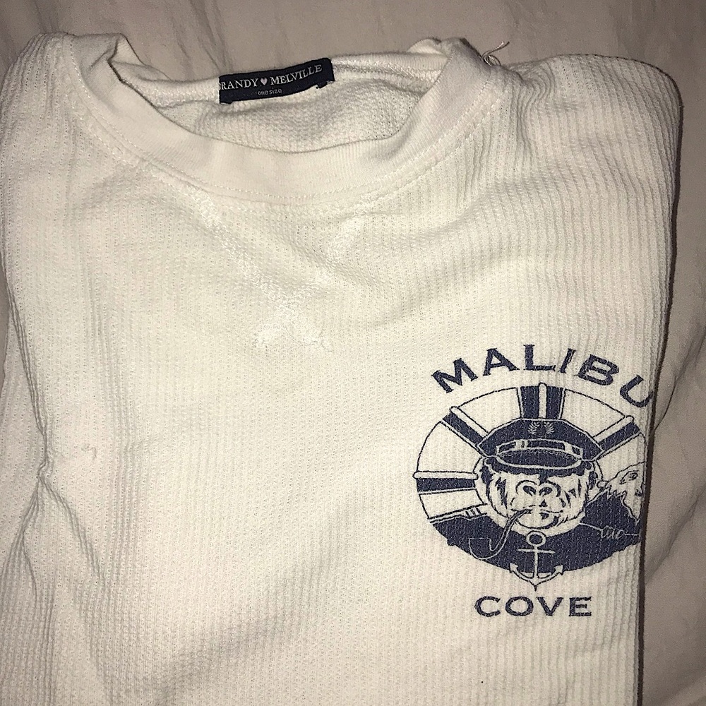 BRANDY MELVILLE Cropped White Crewneck